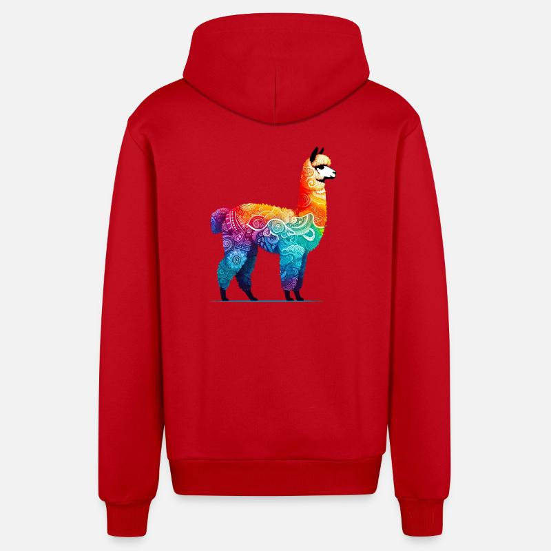 Alpaca - Organic Relaxed Hooded Jacket Made in EU - red