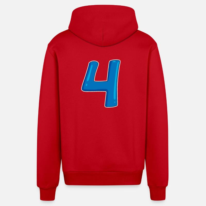 4 - Veste à capuche bio décontractée fabriquée en UE - rouge