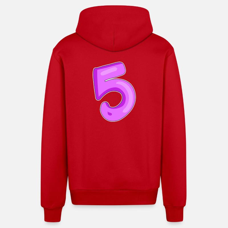Numéro numéro 5 - Veste à capuche bio décontractée fabriquée en UE - rouge