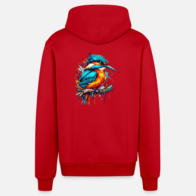 Eisvogel - Organic Relaxed Kapuzenjacke Made in EU - Rot