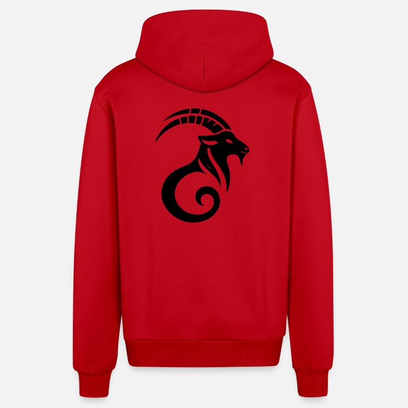 Capricorne 2 - Veste à capuche bio décontractée fabriquée en UE - rouge