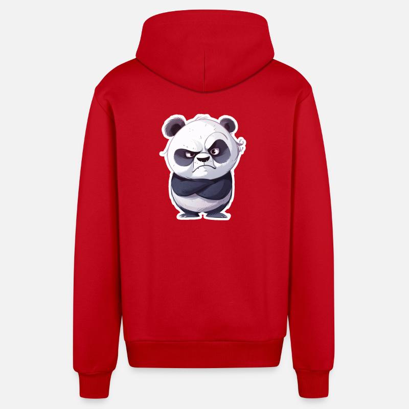 Panda offensé pris - Veste à capuche bio décontractée fabriquée en UE - rouge