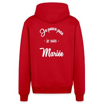 HOCHZEIT. ZUKÜNFTIGE BRAUT - Organic Relaxed Kapuzenjacke Made in EU - Rot - Hinten