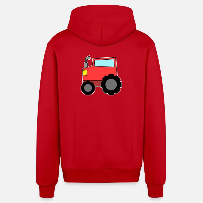 Traktor rot - Organic Relaxed Kapuzenjacke Made in EU - Rot