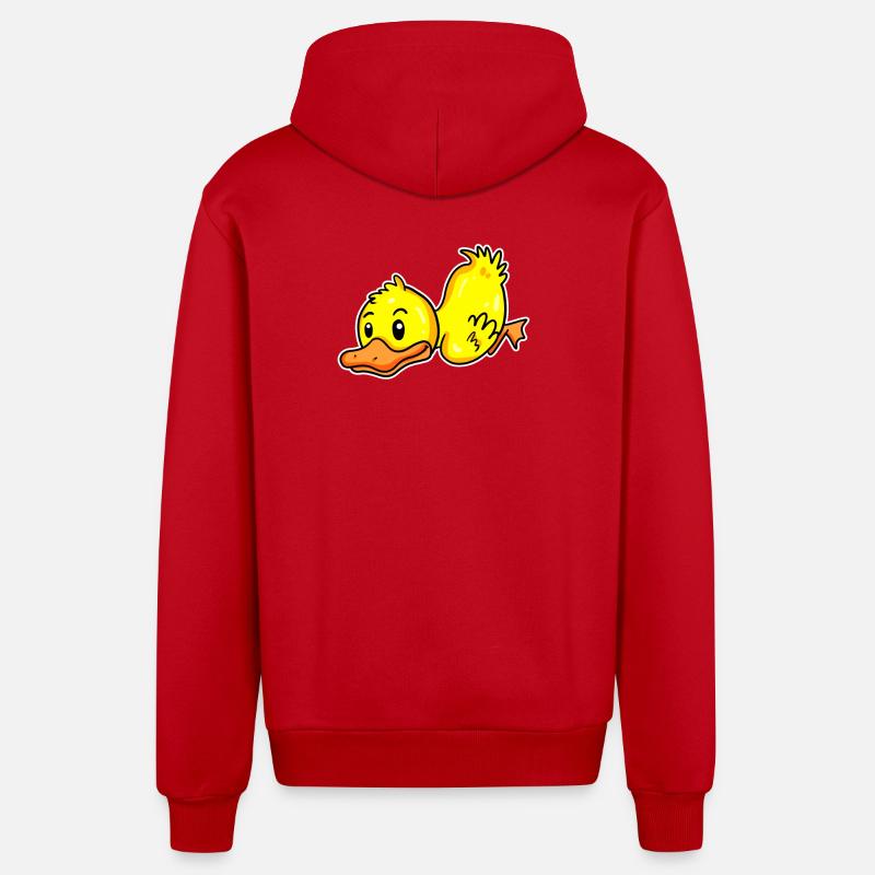 Canard - Veste à capuche bio décontractée fabriquée en UE - rouge