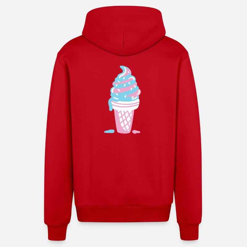 Eis Eiscreme - Organic Relaxed Kapuzenjacke Made in EU - Rot