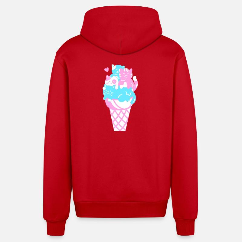 Eis Eiscreme - Organic Relaxed Kapuzenjacke Made in EU - Rot