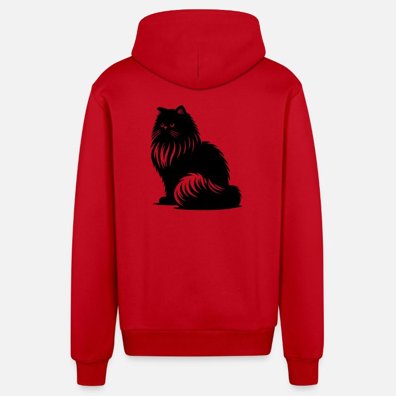 Chat persan - Persan - Veste à capuche bio décontractée fabriquée en UE - rouge