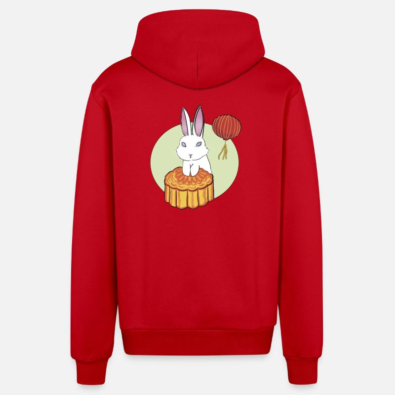 Gâteau de lune Lapin - Veste à capuche bio décontractée fabriquée en UE - rouge