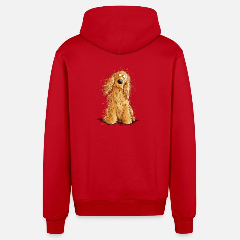 Cocker Spaniel heureux - Veste à capuche bio décontractée fabriquée en UE - rouge