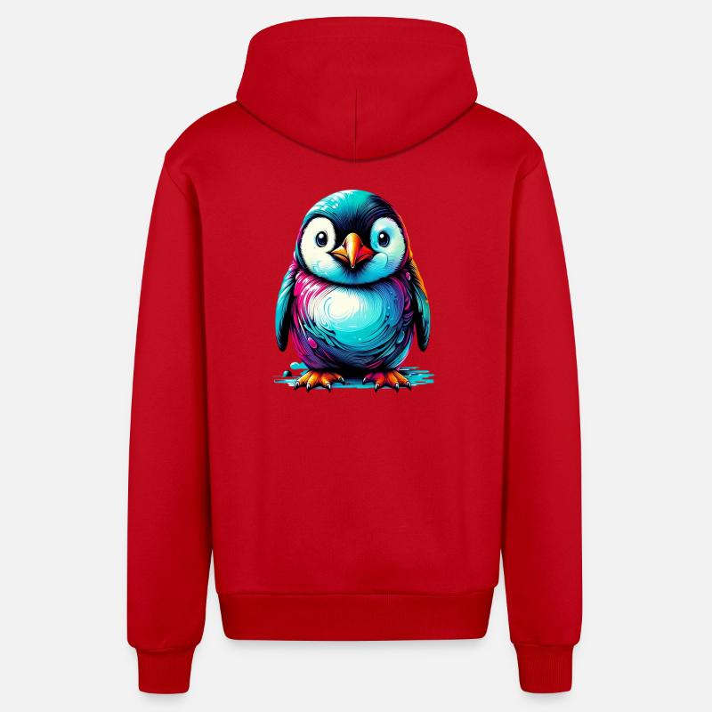 Pingouin - Veste à capuche bio décontractée fabriquée en UE - rouge