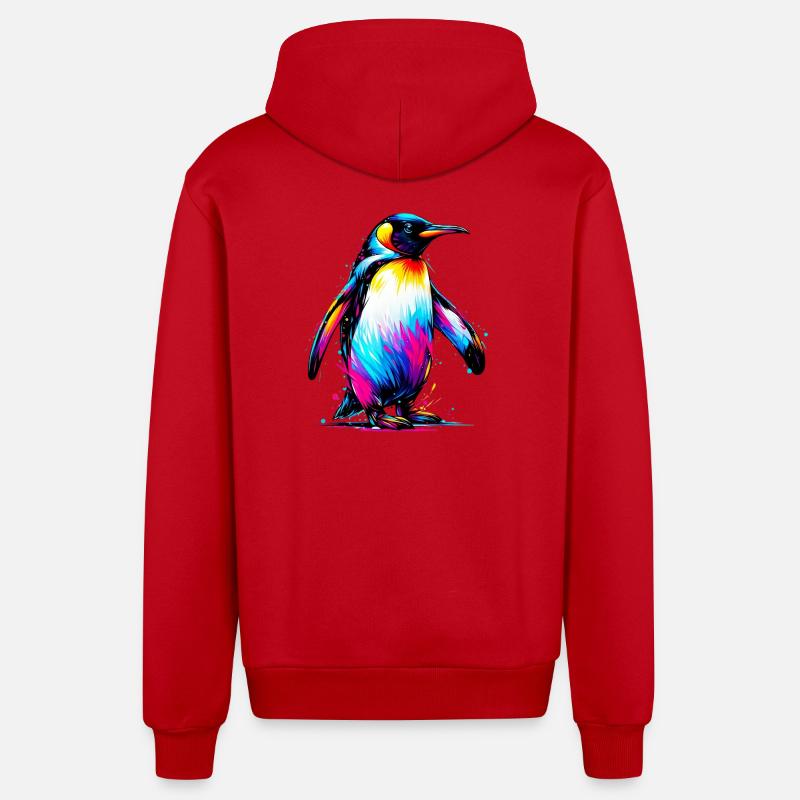Pingouin - Veste à capuche bio décontractée fabriquée en UE - rouge