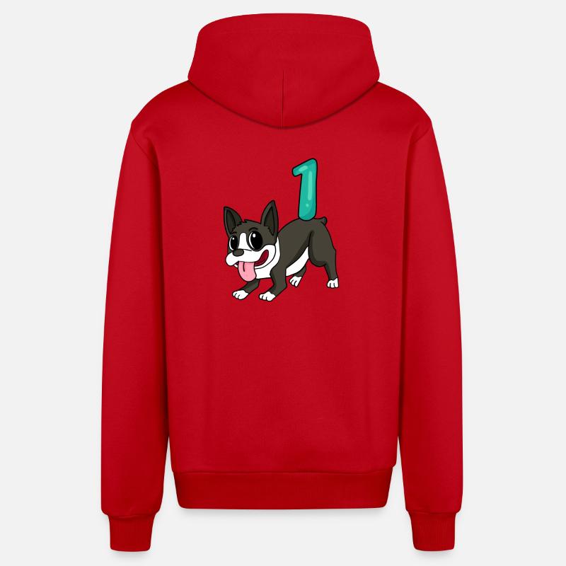 Numéro 1 Numéro Un - Veste à capuche bio décontractée fabriquée en UE - rouge