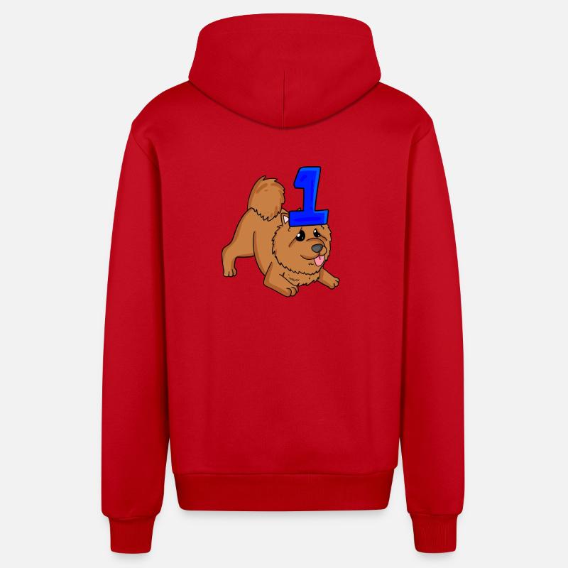 Numéro 1 Numéro Un - Veste à capuche bio décontractée fabriquée en UE - rouge