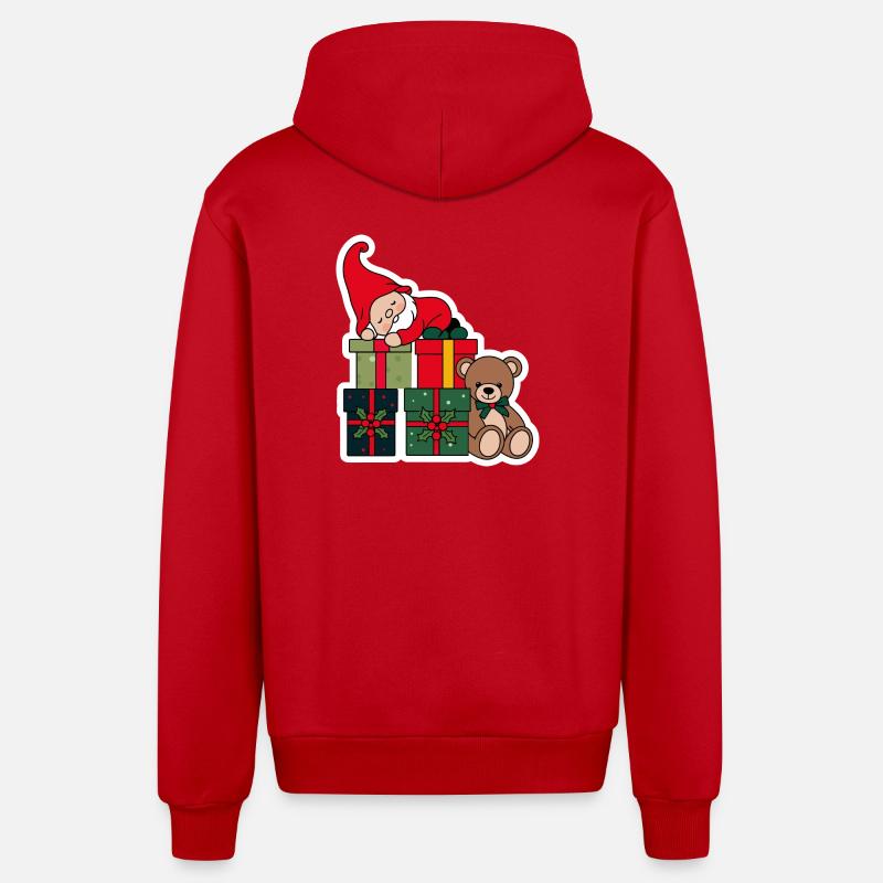 Nains de Noël - Veste à capuche bio décontractée fabriquée en UE - rouge