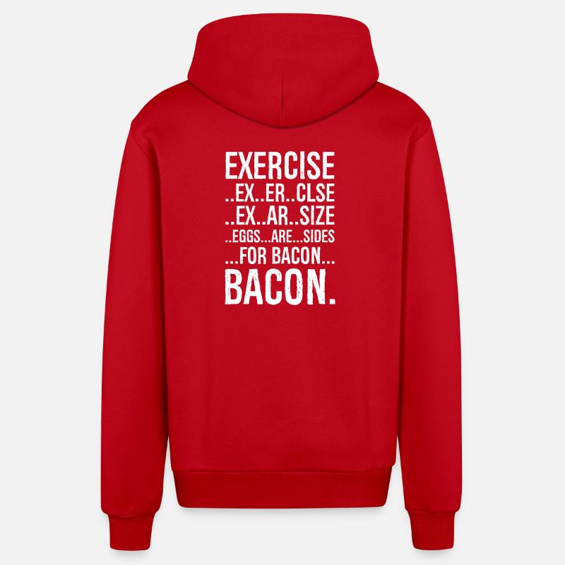 Exercise bacon - Veste à capuche bio décontractée fabriquée en UE - rouge