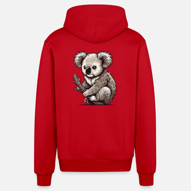 Koala - Organic Relaxed Kapuzenjacke Made in EU - Rot