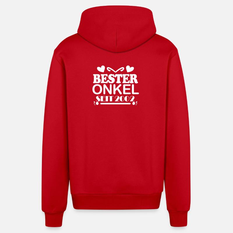 Bester Onkel seit 2002 - Organic Relaxed Kapuzenjacke Made in EU - Rot