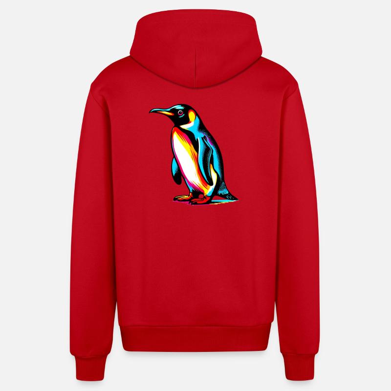 Pingouin - Veste à capuche bio décontractée fabriquée en UE - rouge