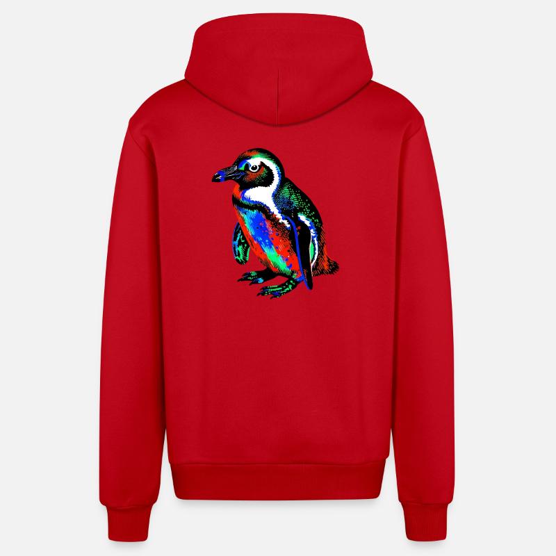 Pingouin - Veste à capuche bio décontractée fabriquée en UE - rouge