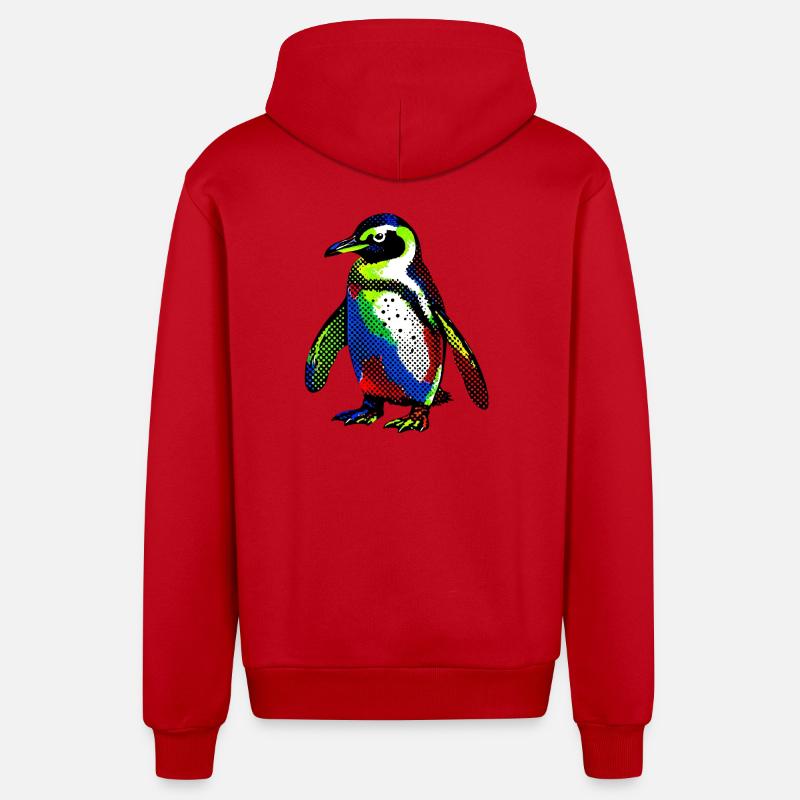 Pingouin - Veste à capuche bio décontractée fabriquée en UE - rouge