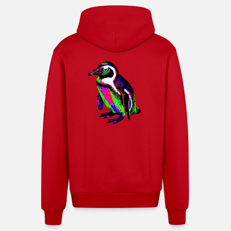 Pingouin - Veste à capuche bio décontractée fabriquée en UE - rouge