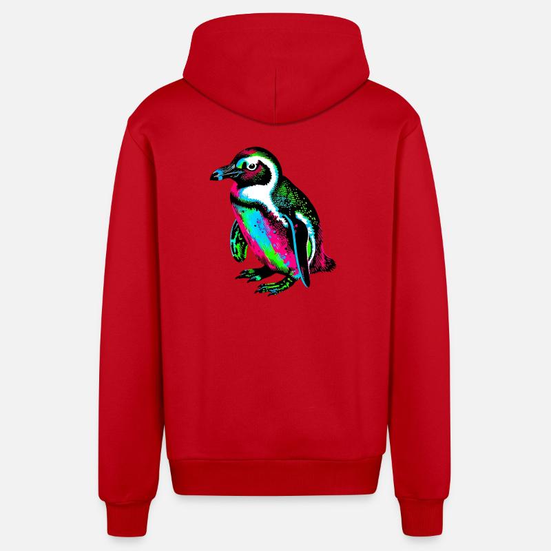 Pinguin - Organic Relaxed Kapuzenjacke Made in EU - Rot