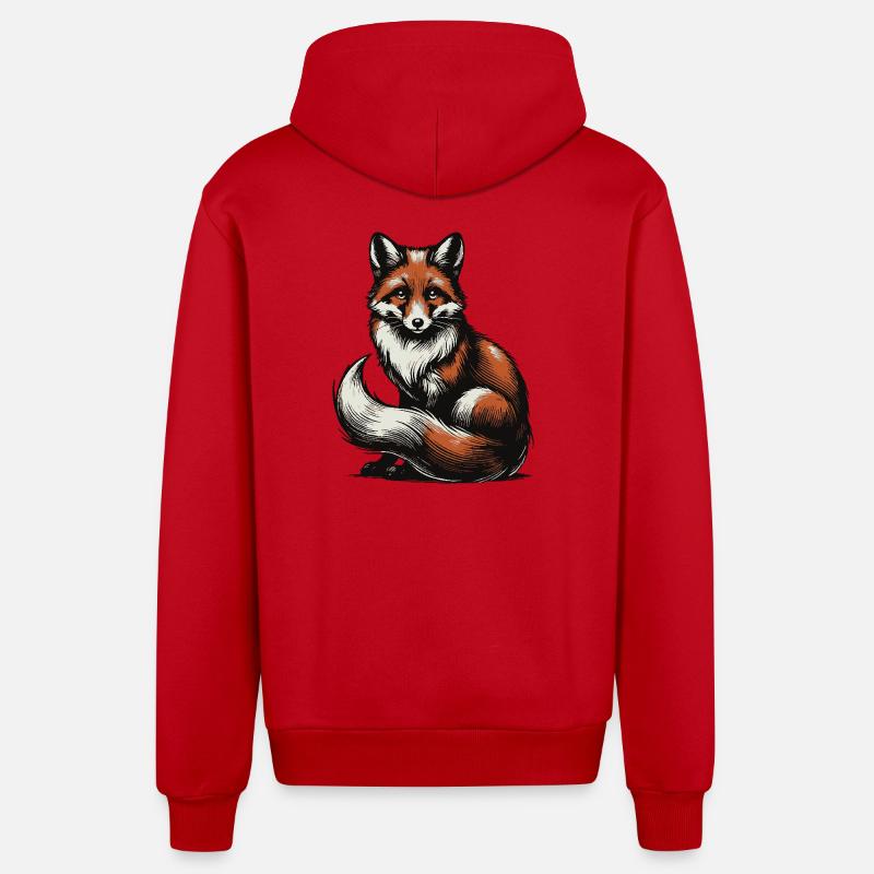Fuchs - Organic Relaxed Kapuzenjacke Made in EU - Rot