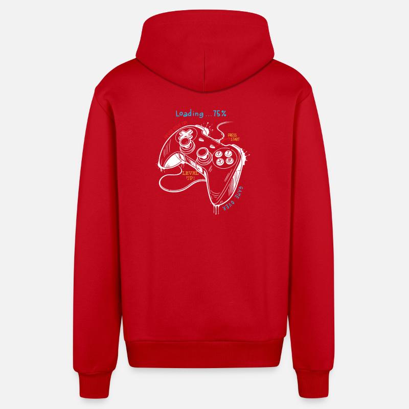 Controller-Kunst im Retro-Gaming-Stil - Organic Relaxed Kapuzenjacke Made in EU - Rot