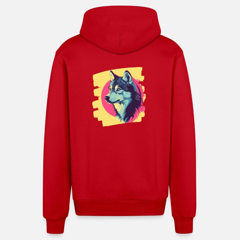 Husky - Organic Relaxed Kapuzenjacke Made in EU - Rot
