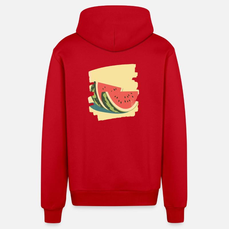Pastèque - Veste à capuche bio décontractée fabriquée en UE - rouge