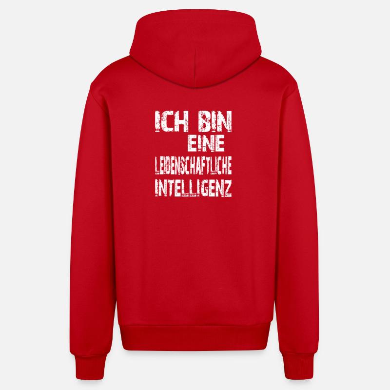 L’IA dit une intelligence passionnée - Veste à capuche bio décontractée fabriquée en UE - rouge