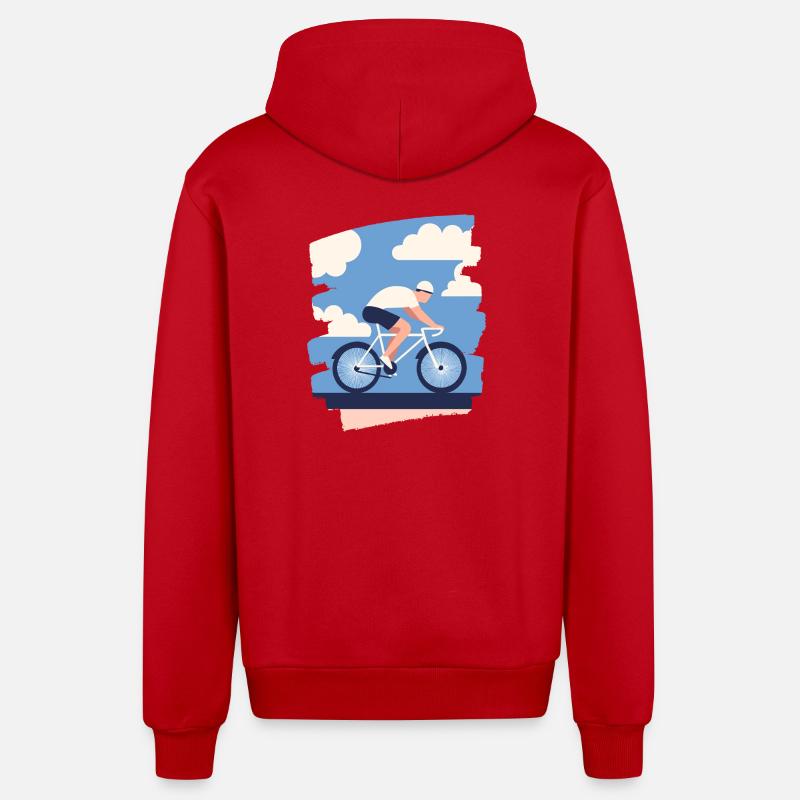 Vélo de route Vélo de route - Veste à capuche bio décontractée fabriquée en UE - rouge