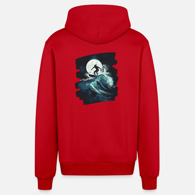 Surfeur Surf Planche de surf Surf - Veste à capuche bio décontractée fabriquée en UE - rouge