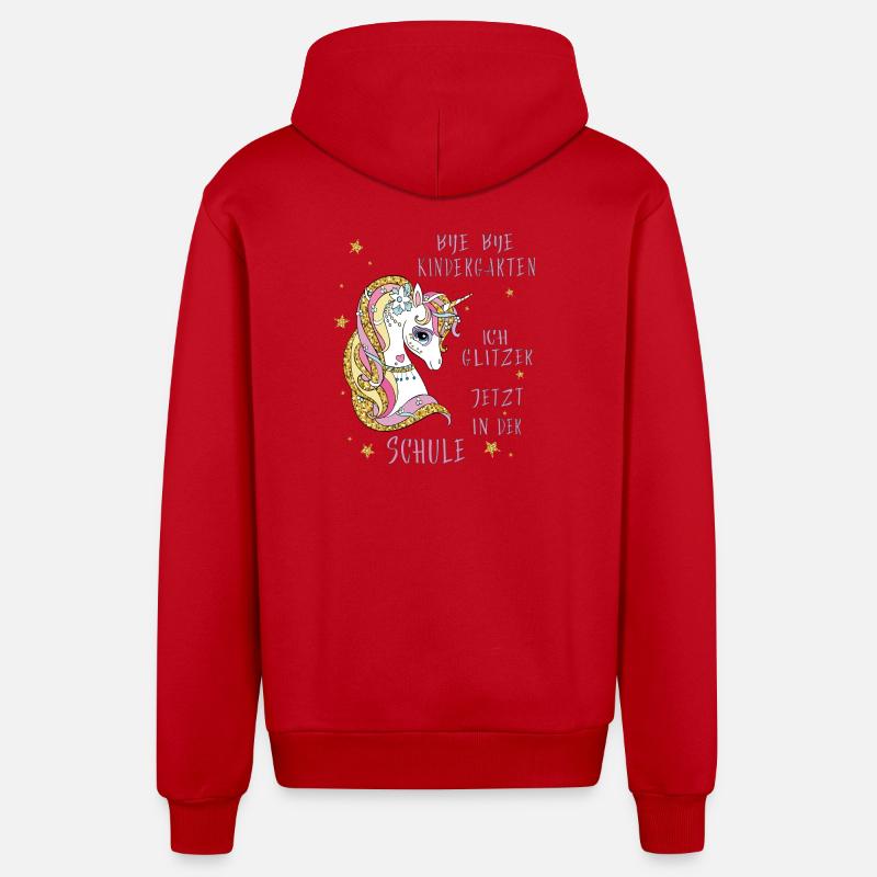 Bye Bye Kindergarten Schule - Organic Relaxed Kapuzenjacke Made in EU - Rot