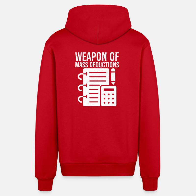 Arme de masse déduction calculatrice - Veste à capuche bio décontractée fabriquée en UE - rouge