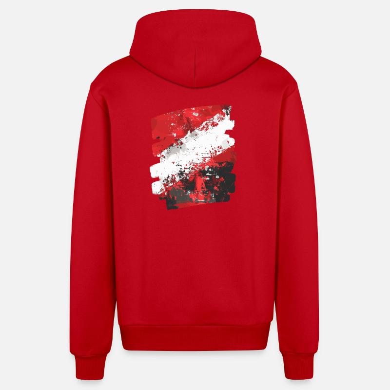 Autriche Drapeau Autriche - Veste à capuche bio décontractée fabriquée en UE - rouge