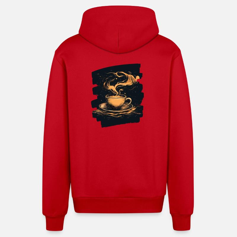 Café Café Amateurs de café - Veste à capuche bio décontractée fabriquée en UE - rouge