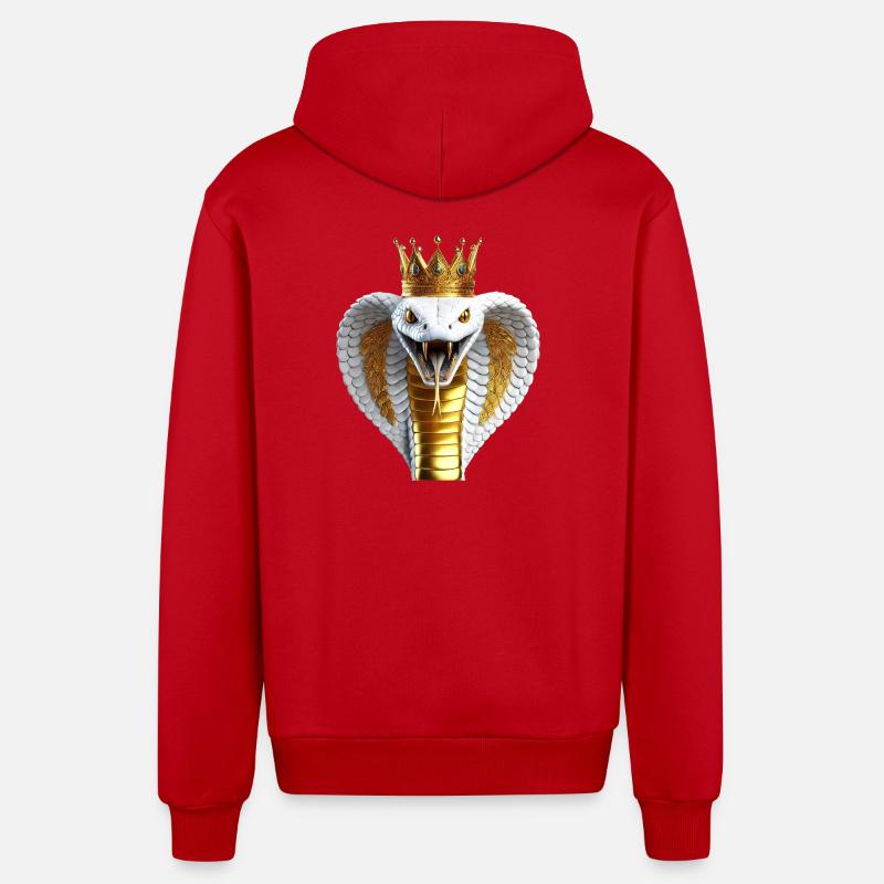 Cobra roi avec couronne - Veste à capuche bio décontractée fabriquée en UE - rouge