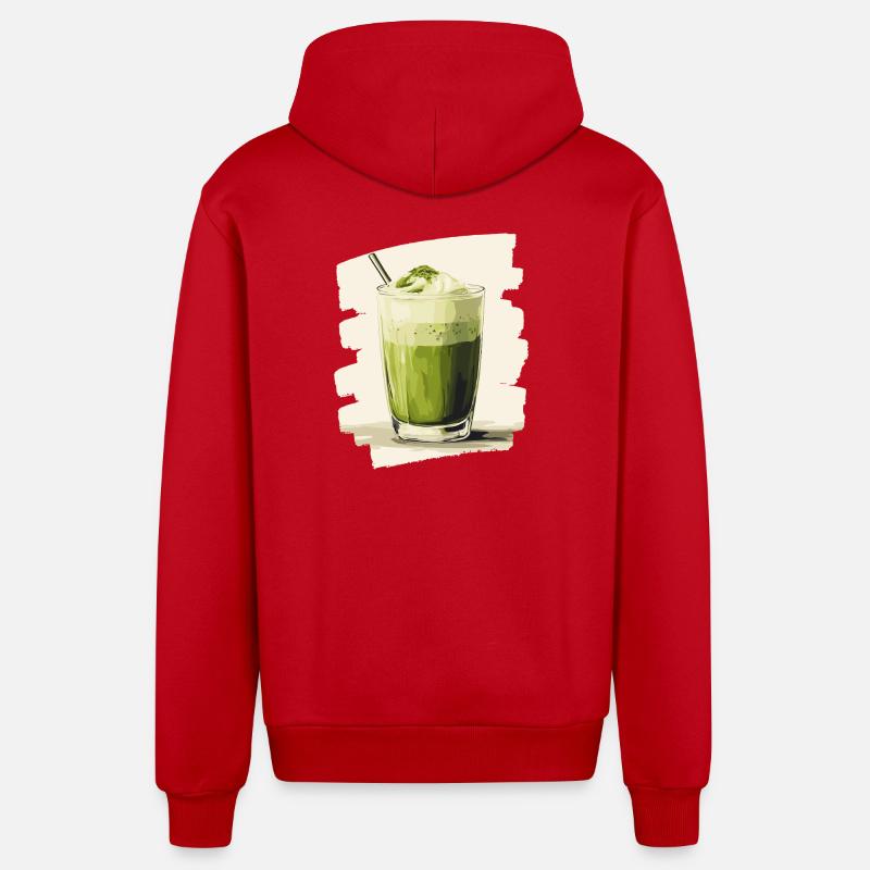 Matcha Latte Lover Thé vert - Veste à capuche bio décontractée fabriquée en UE - rouge