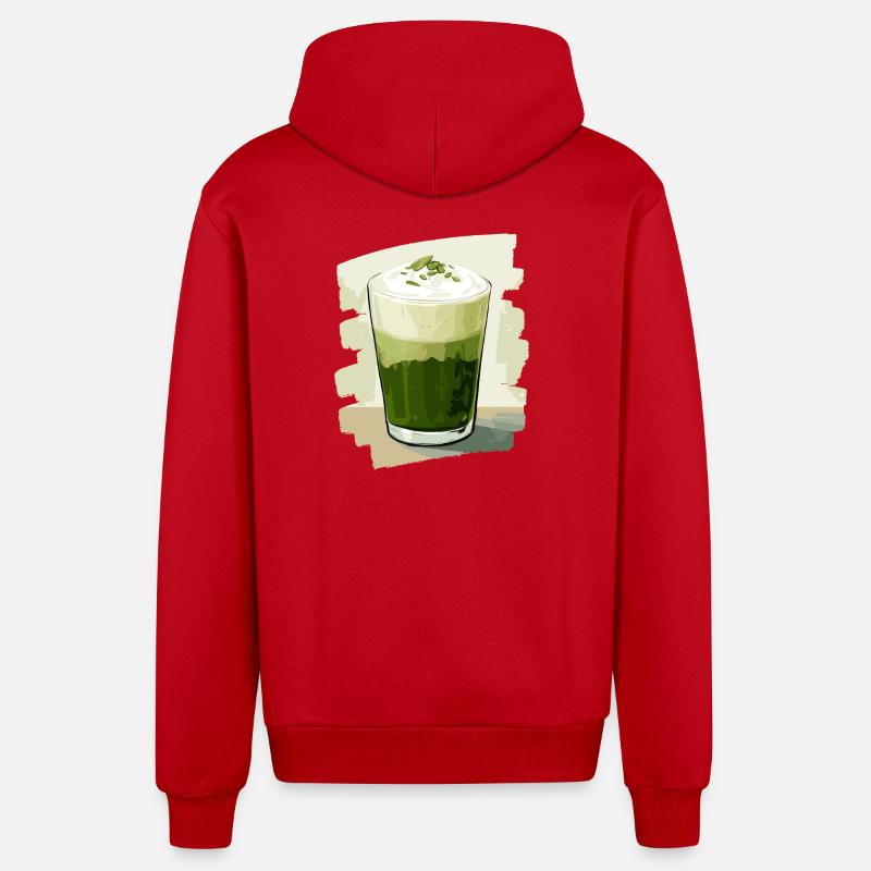 Matcha Latte Lover Thé vert - Veste à capuche bio décontractée fabriquée en UE - rouge