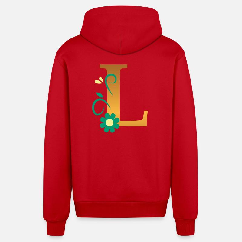 L - Organic Relaxed Kapuzenjacke Made in EU - Rot