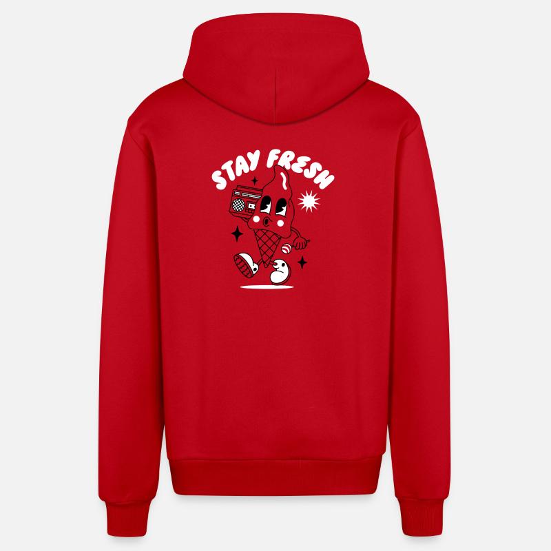 Rétro Stay Fresh Illustration de rêve - Veste à capuche bio décontractée fabriquée en UE - rouge