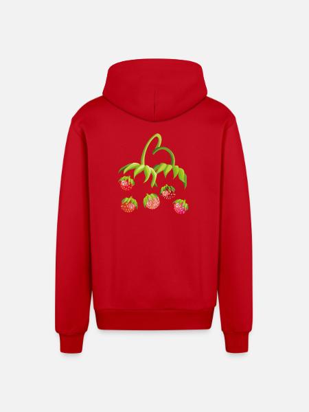 Erdbeerzeit Strawberry - Organic Relaxed Kapuzenjacke Made in EU - Rot