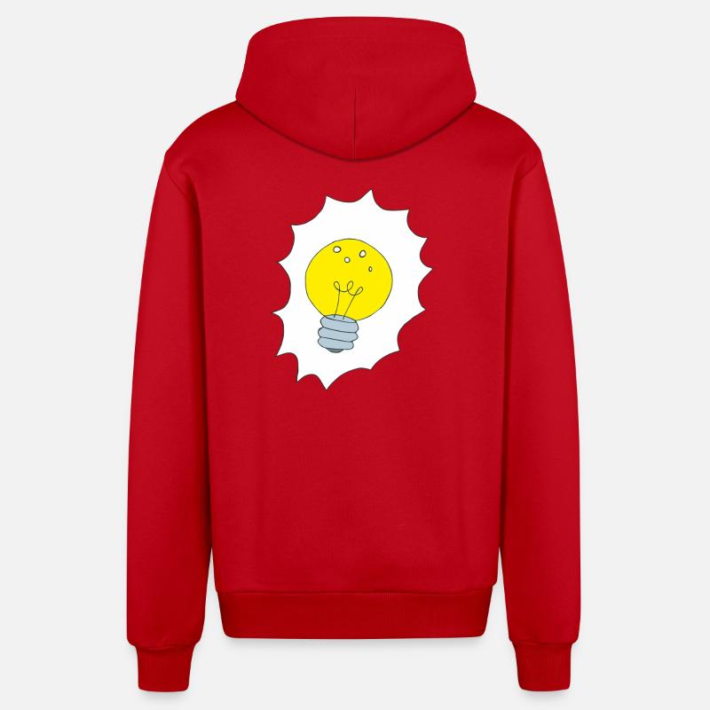 Illustration créative de l’ampoule - Veste à capuche bio décontractée fabriquée en UE - rouge