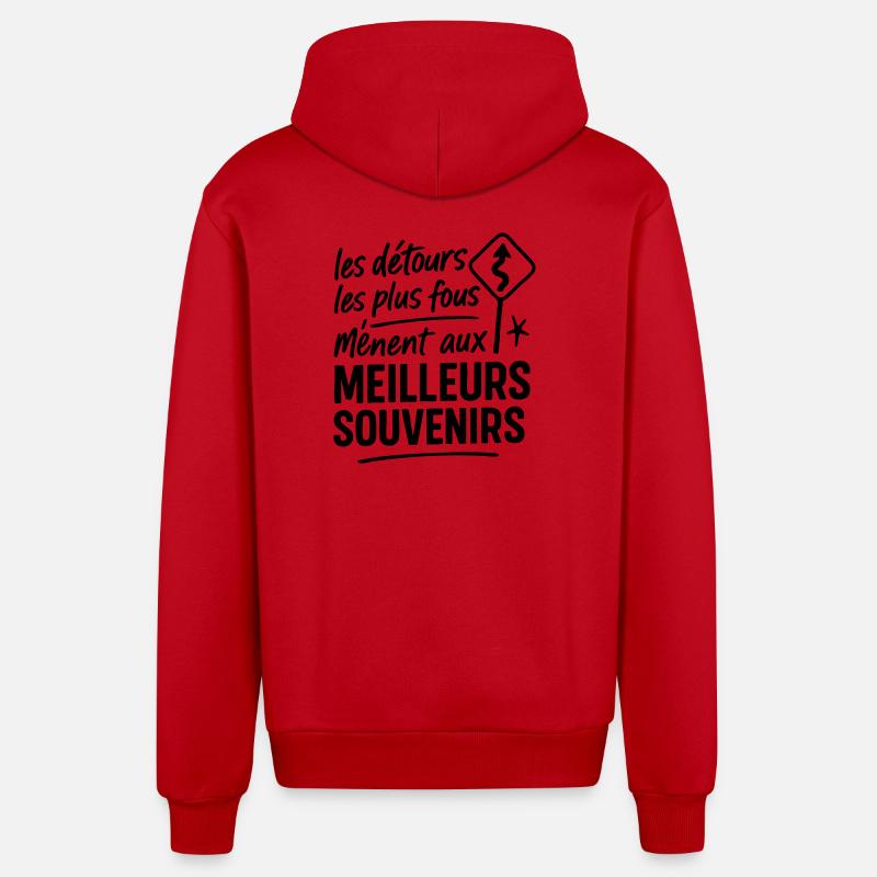 Illustration Éco-Responsable Nature - Veste à capuche bio décontractée fabriquée en UE - rouge