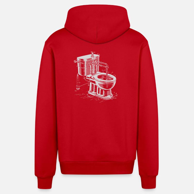 Plan de toilette Steampunk - Veste à capuche bio décontractée fabriquée en UE - rouge