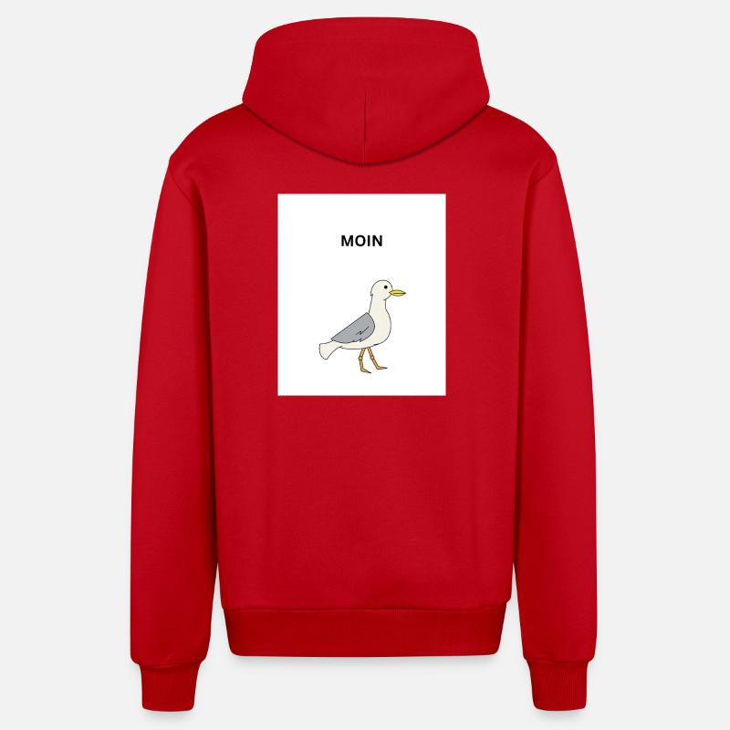 MOIN - Organic Relaxed Kapuzenjacke Made in EU - Rot