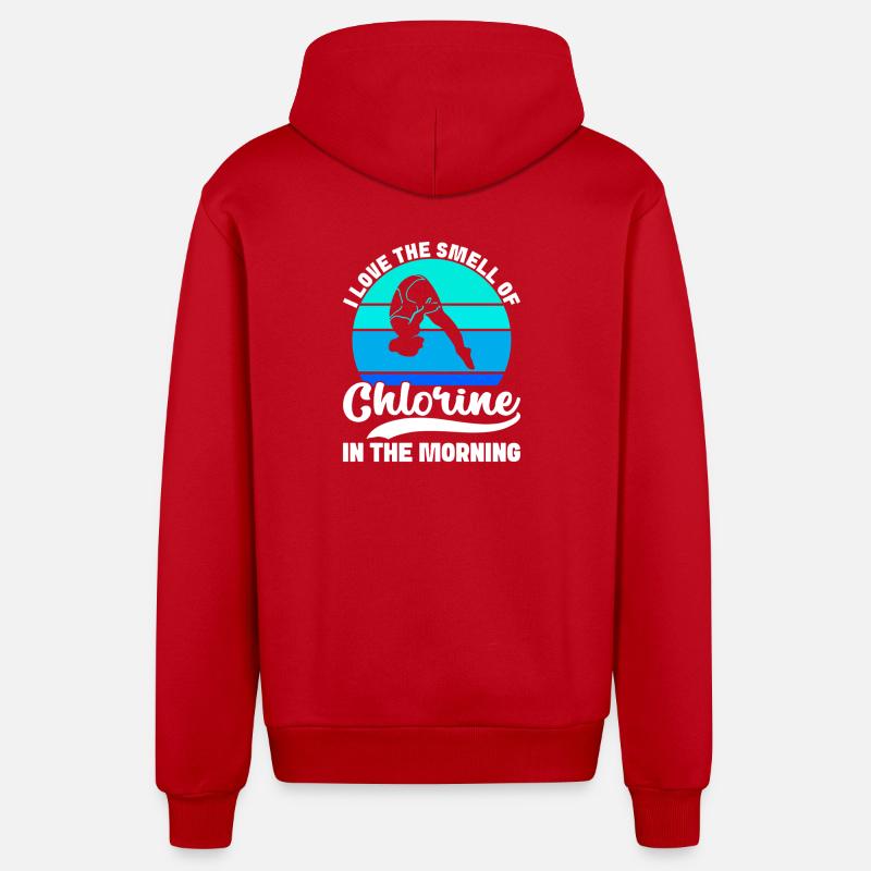Kunstspringen Turmspringer Sprungbrett - Organic Relaxed Kapuzenjacke Made in EU - Rot