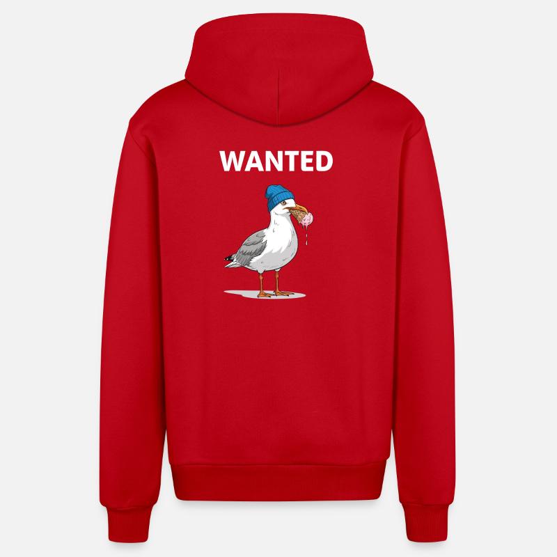 Gesucht Möwe Eiscreme Abenteuer - Veste à capuche bio décontractée fabriquée en UE - rouge